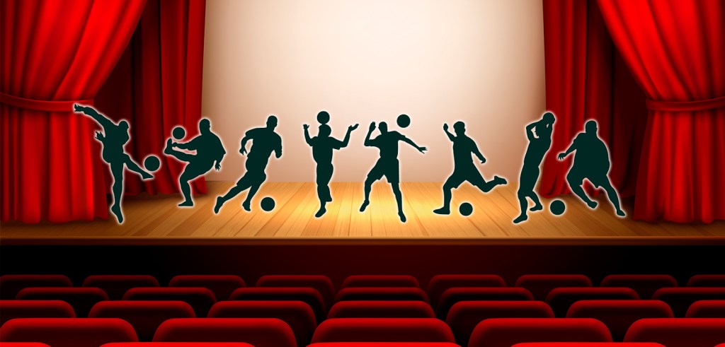 Futbolistas en el teatro