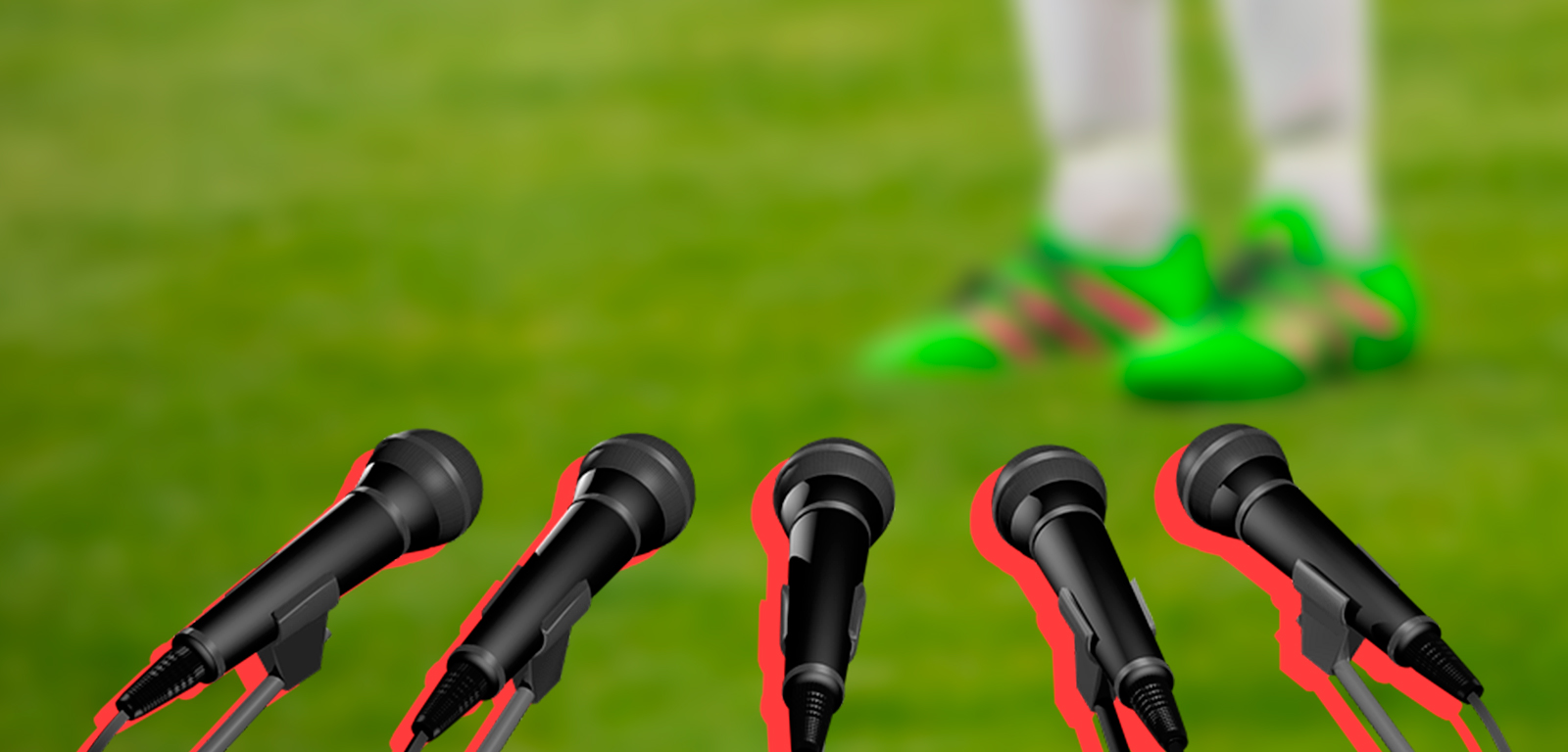 Microfónos de la prensa en un campo de fútbol / PDF