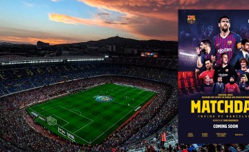 El Camp Nou y el cartel de 'Matchday'