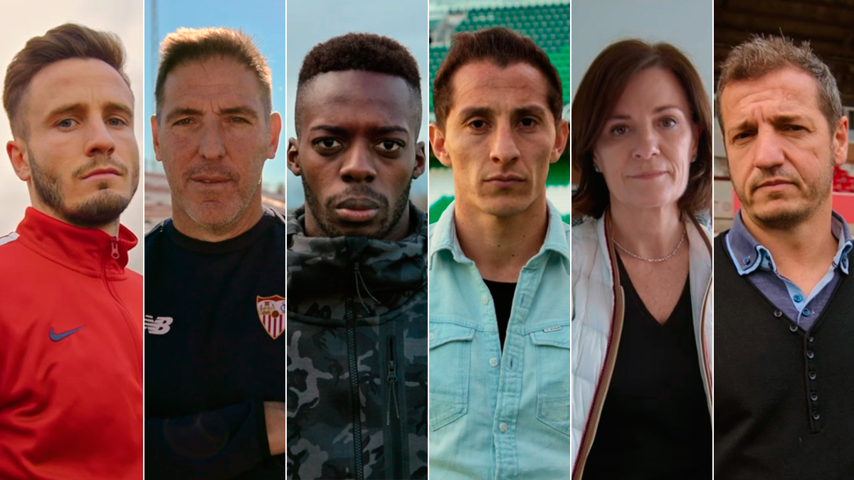 Saúl Ñíguez, Eduardo Berizzo, Iñaki Williams, Andrés Guadado, Amaia Gorostiza y Kike Cárcel
