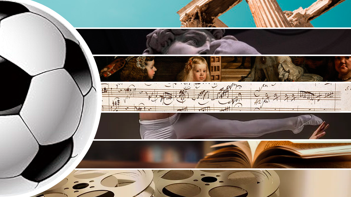 Las siete artes clásicas y el fútbol / FOTOMONTAJE DE PdF