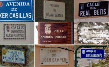 Calles de España con nombres de futbolistas y equipos