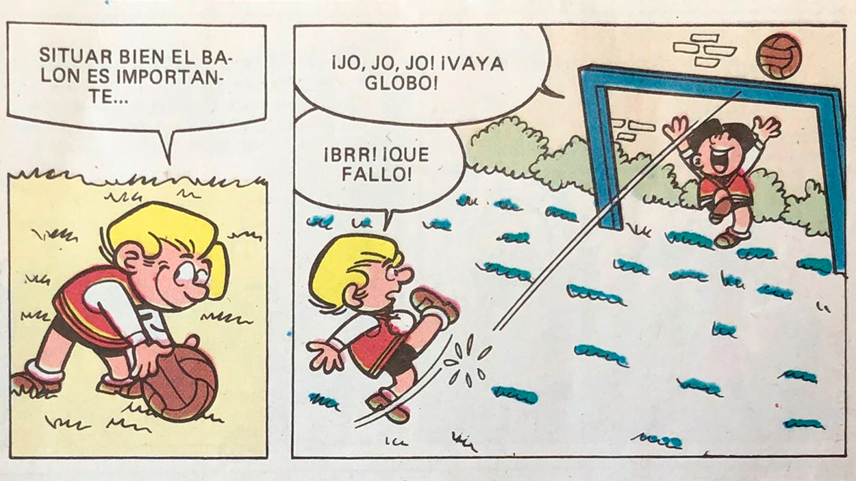 Zipi y Zape juegan al fútbol en el jardín de casa / PdF