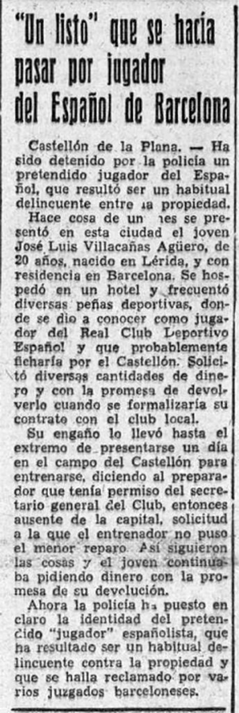El caso de Villacañas Agüero, el futbolista impostor / DIARIO DE BURGOS, 18 DE SEPTIEMBRE DE 1964