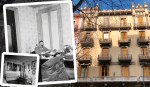 Joan Gamper, en su despacho y la fachada de su casa, calle Girona, 4 de Barcelona / PdF