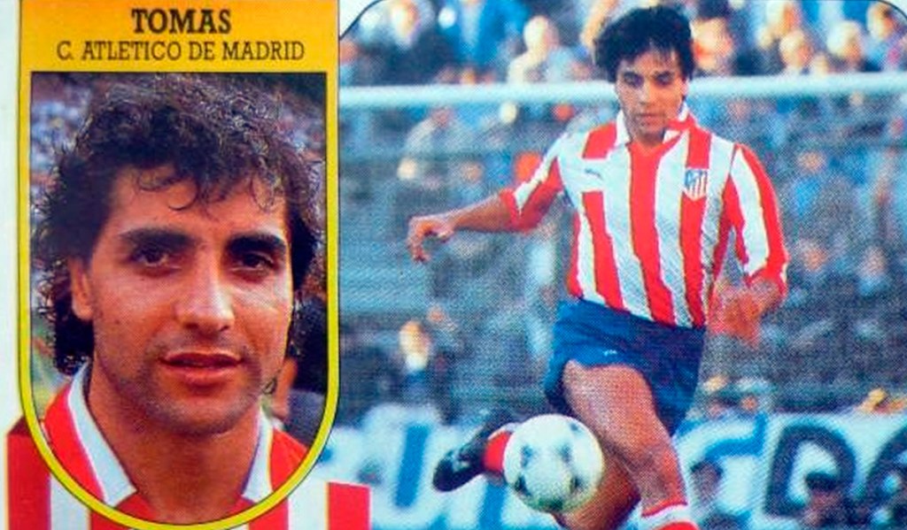 Cromo del futbolista Tomás Reñones en su etapa en el Atlético