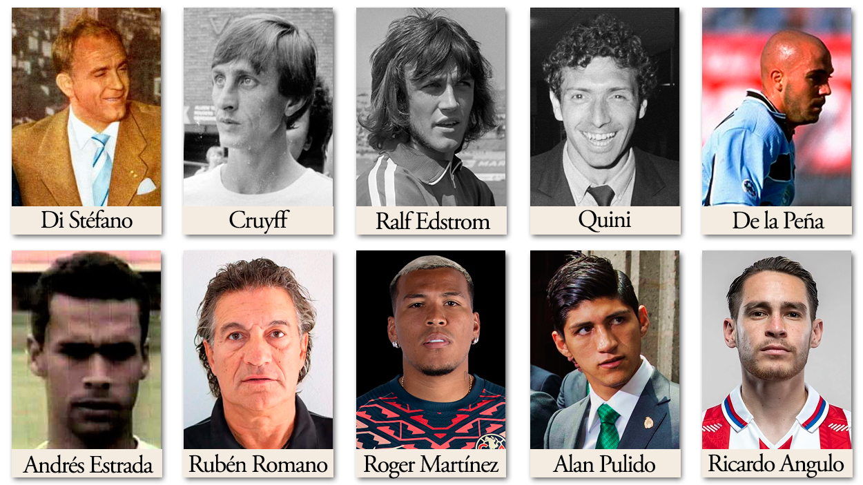 Di Stéfano, Cruyff, Ralf Edstrom, Quini, De la Peña, Andrés Estrada, Rubén Romano, Roger Martínez, Alan Pulido, Ricardo Canelo Angulo: futbolistas secuestrados (o casi) / FOTOMONTAJE DE PdF
