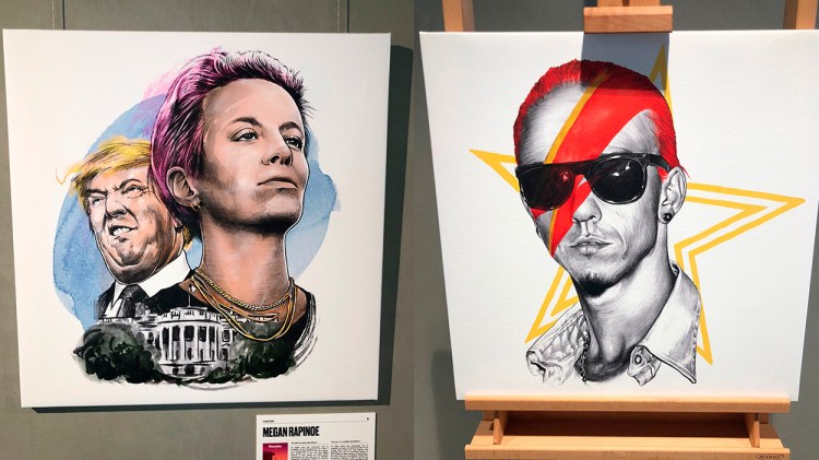 Megan Rapinoe y Guti ilustrados por Guillem Bosch / PdF