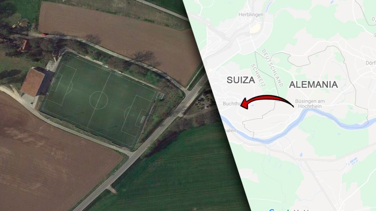 Estadio del Busingen, el equipo alemán que juega en Suiza / FOTOMONTAJE DE PdF