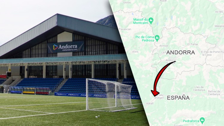 Estadio del Andorra, el equipo del Principado que juega en España / FOTOMONTAJE DE PdF