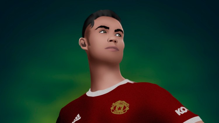 Dibujo de Cristiano Ronaldo con la camiseta del Manchester United / PIXABAY