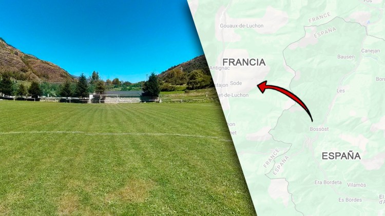 Campo del Bossost, el equipo de España que juega en Francia / FOTOMONTAJE DE PdF
