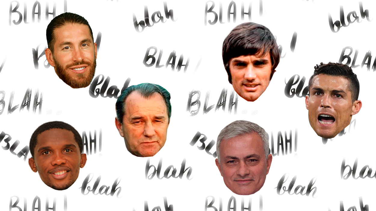 Sergio Ramos, Vujadin Boskov, Samuel Eto'o, George Best, José Mourinho y Cristiano Ronaldo han dicho algunas frases de fútbol célebres / FOTOMONTAJE PdF