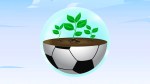 Un balón de fútbol como maceta, la imagen de la sostenibilidad en el deporte / FOTOMONTAJE DE PdF