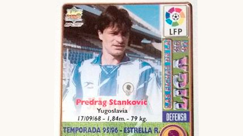 Cromo de Predrag Stankovic con la camiseta del Hércules