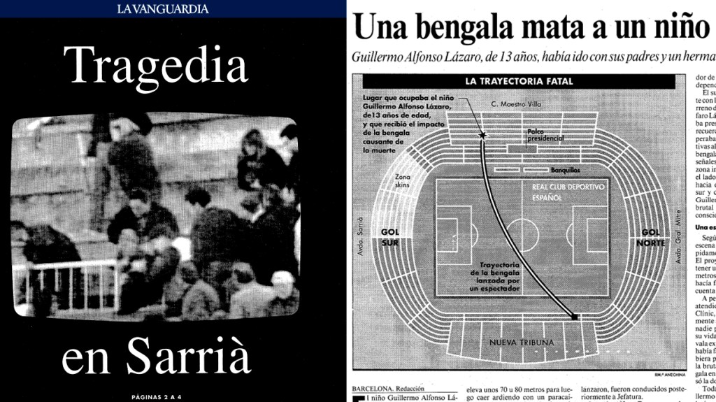 Tragedia en Sarrià: muere Guillermo Alfonso Lázaro, niño de 13 años, alcanzado por una bengala / LA VANGUARDIA