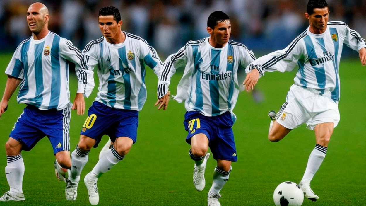 Escena de fútbol creada por inteligencia artificial