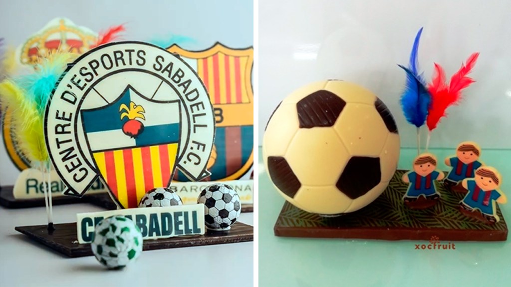 Mona del Sabadell, de Valero, y la del Barça creada por Xocfruit / FOTOMONTAJE DE PdF