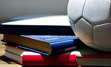 Un balón de fútbol sobre unos libros / PdF