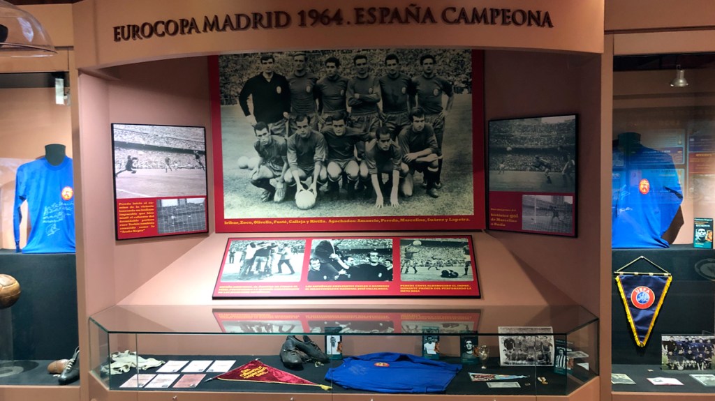 Apartado dedicado a la Eurocopa de 1964, ganada por España, en el Museo de la selección española / PdF
