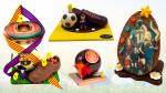 Monas de Pascua del nuevo Camp Nou (i), de Escribà; de Pedri (c), de Pastisseria Triomf; del Girona (c), de Xocopunt; y de Aitana Bonmatí (d), diseñada por Pastisseria La Palma / PdF