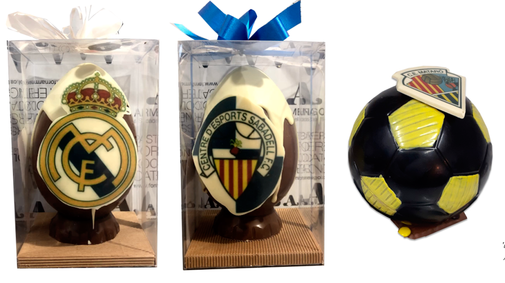 Figuras de Pascua del Real Madrid y el CE Sabadell (Forn Armengol), y del CE Mataró (Casa Graupera) / PdF