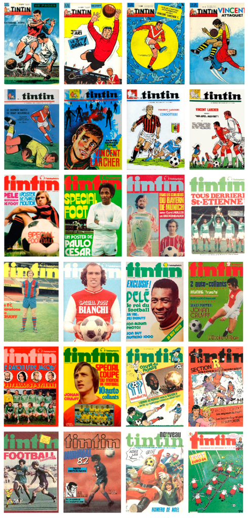 Las portadas futboleras de 'Tintin' / 'FOOTIECHISTE.COM'