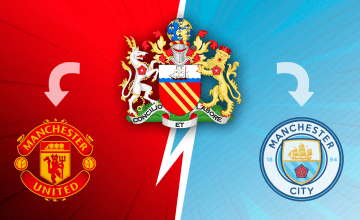 Escudos de Manchester United y Manchester City, que en sus inicios compartieron el escudo de la ciudad de Mánchester / FOTOMONTAJE DE PdF