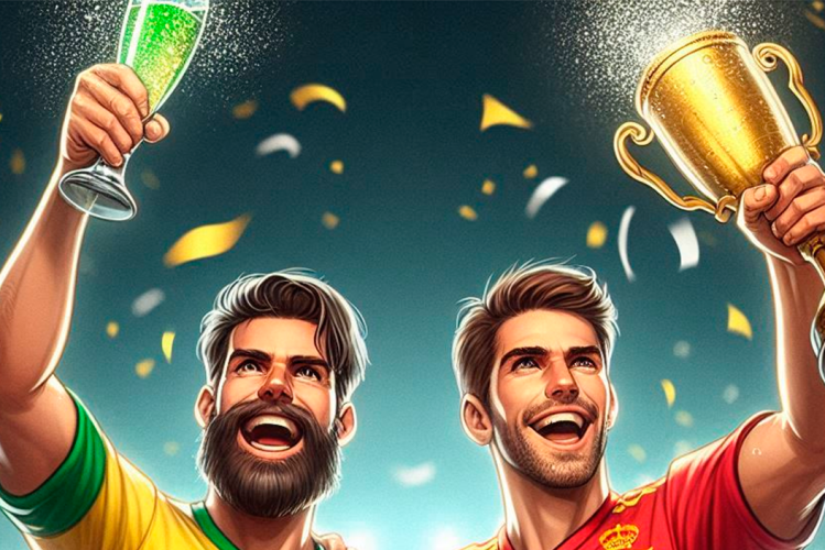 Dos futbolistas brindan / DALL·E 3