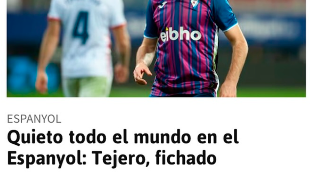 "Quieto todo el mundo en el Espanyol: Tejero, fichado" ('As', 2024)