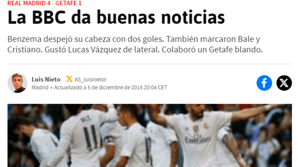 "La BBC da buenas noticias" ('As', 2015)