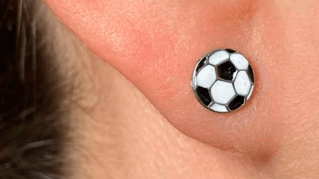 Pendientes con diseño de balón de fútbol / MOCOSA