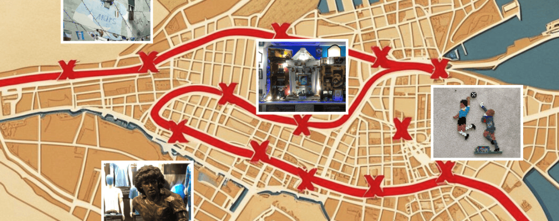 Recorrido del 'tour' de Maradona por Nápoles / PdF - IA