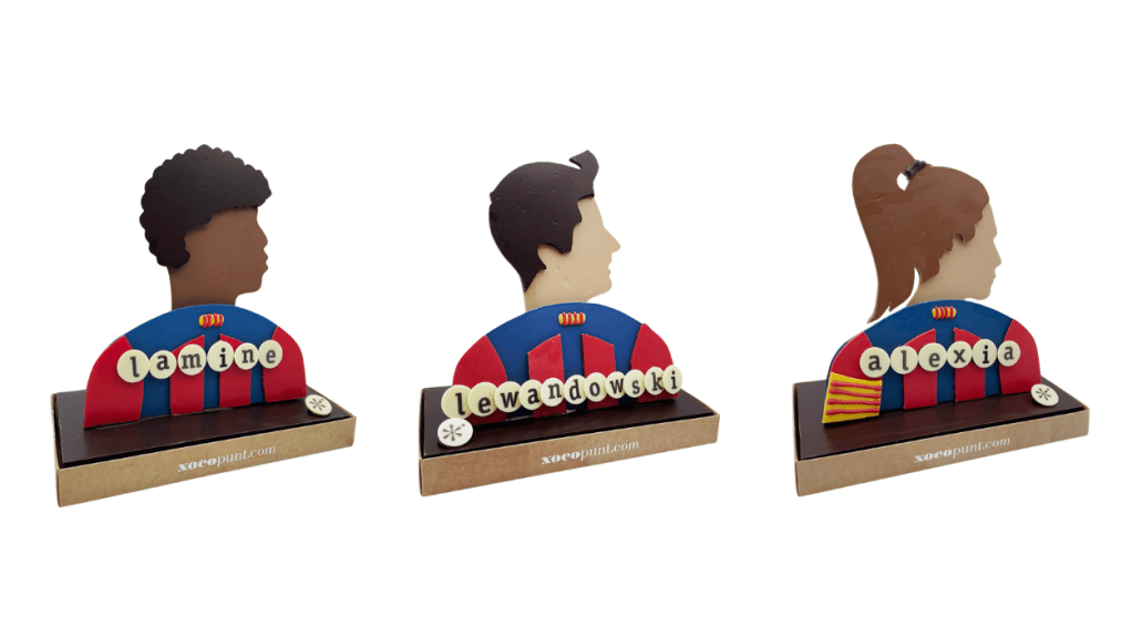 Xocopunt crea figuras de chocolate de Lamine Yamal, Robert Lewandowski y Alexia Putellas